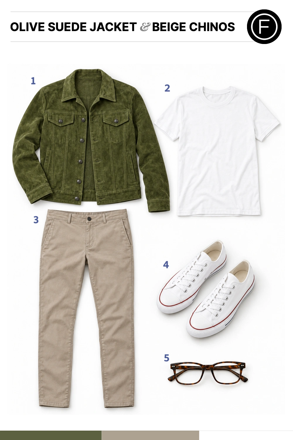 Ryan Reynolds’s Olive Suede Jacket & Beige Chinos Outfit