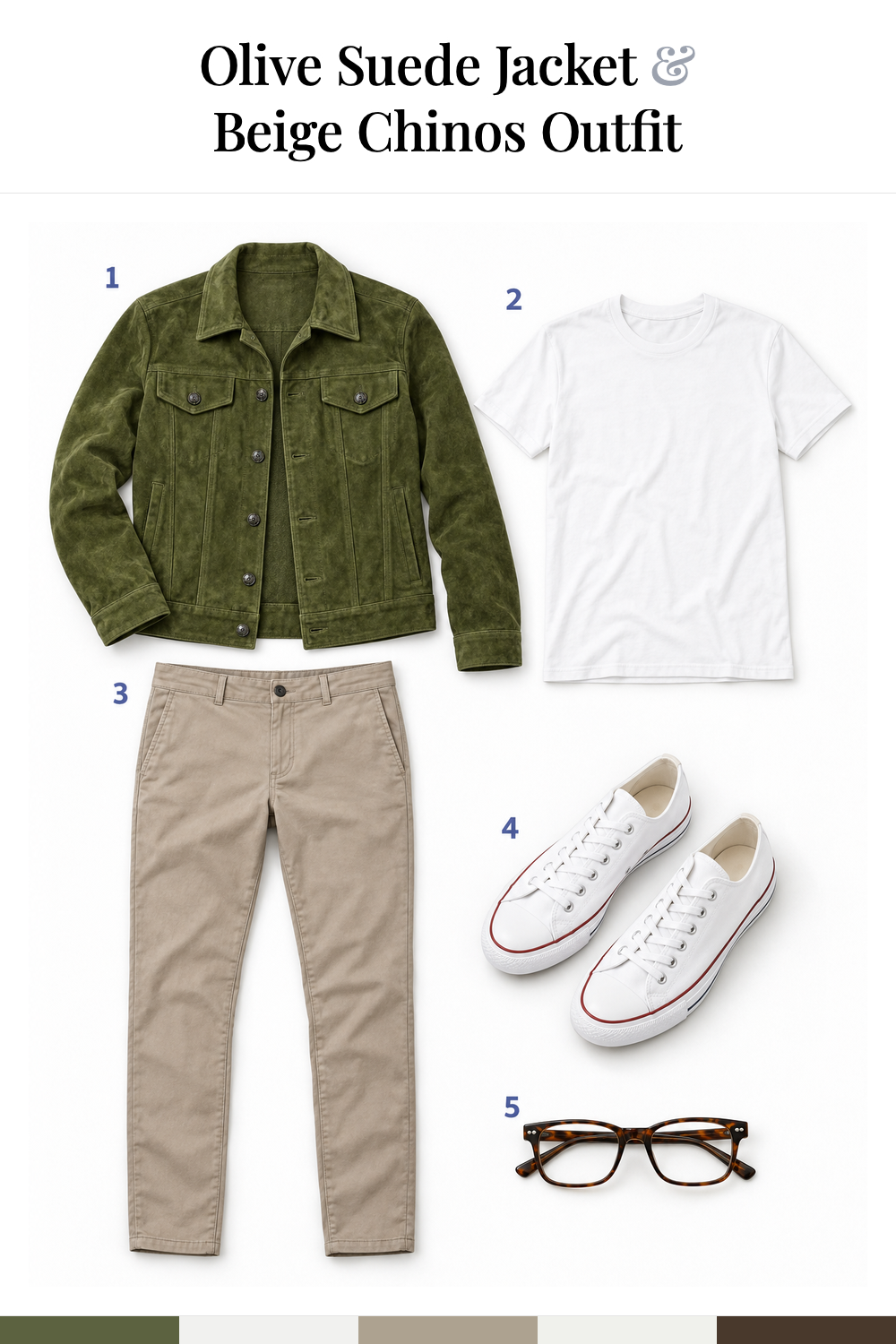 Ryan Reynolds’s Olive Suede Jacket & Beige Chinos Outfit