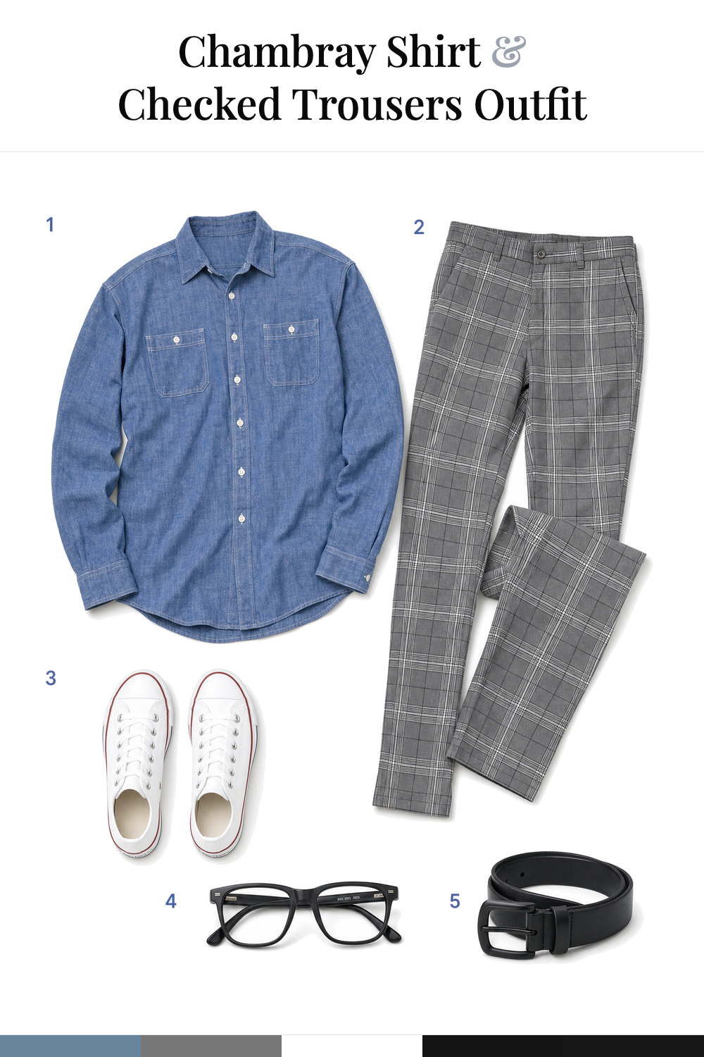 Ryan Reynolds’s Chambray Shirt & Checked Trousers Outfit