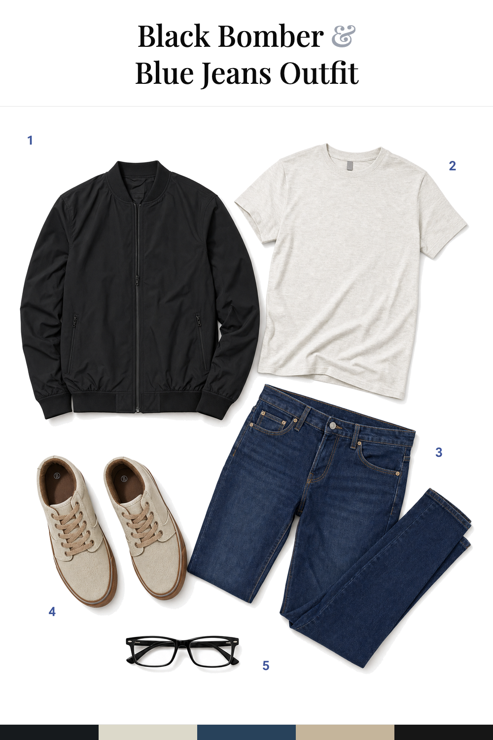 Seth Rogen’s Black Bomber & Blue Jeans Outfit