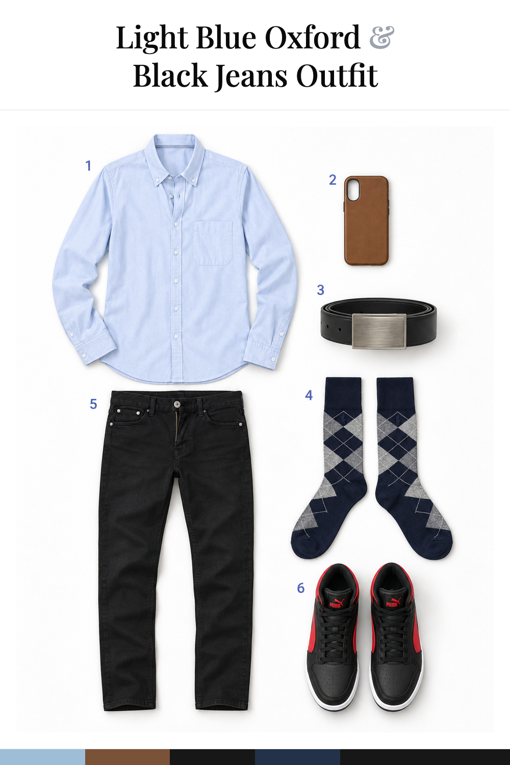 Stephen Amell’s Light Blue Oxford & Black Jeans Outfit
