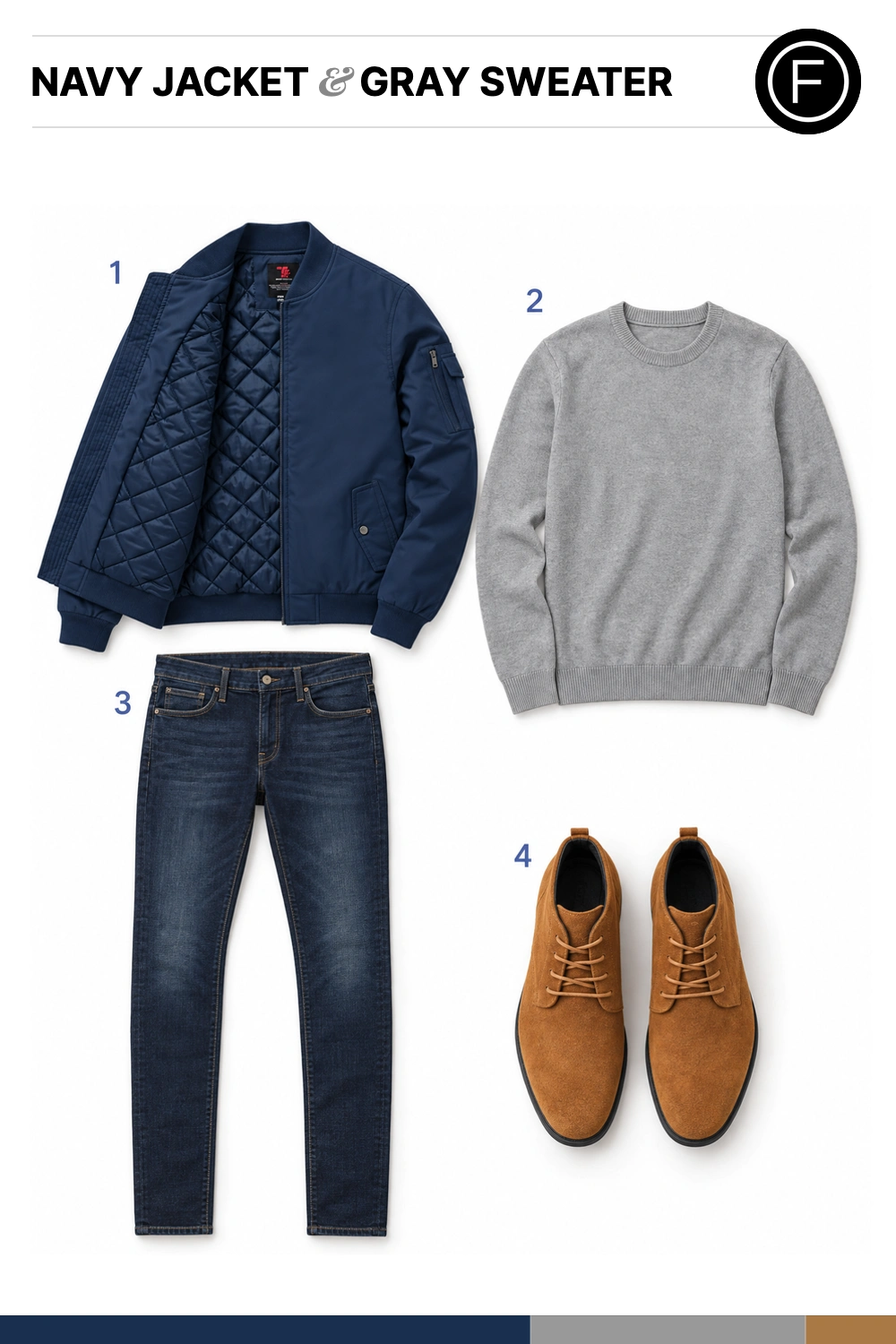 Tom Brady’s Navy Jacket & Gray Sweater Outfit