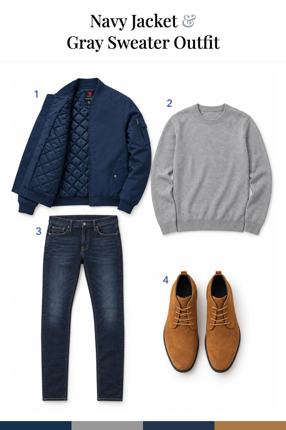 Tom Brady’s Navy Jacket & Gray Sweater Outfit