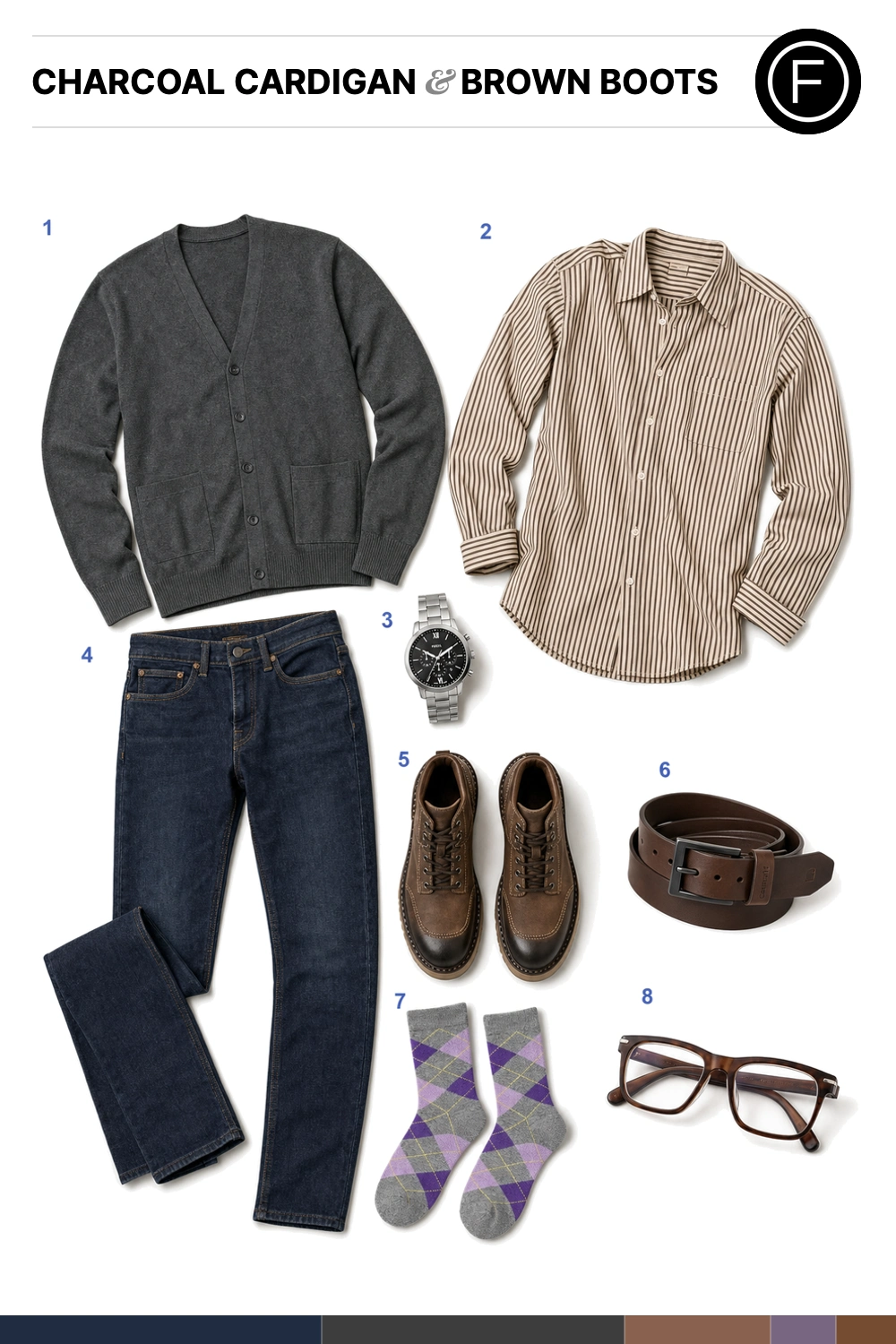 Tom Brady’s Charcoal Cardigan & Brown Boots Outfit
