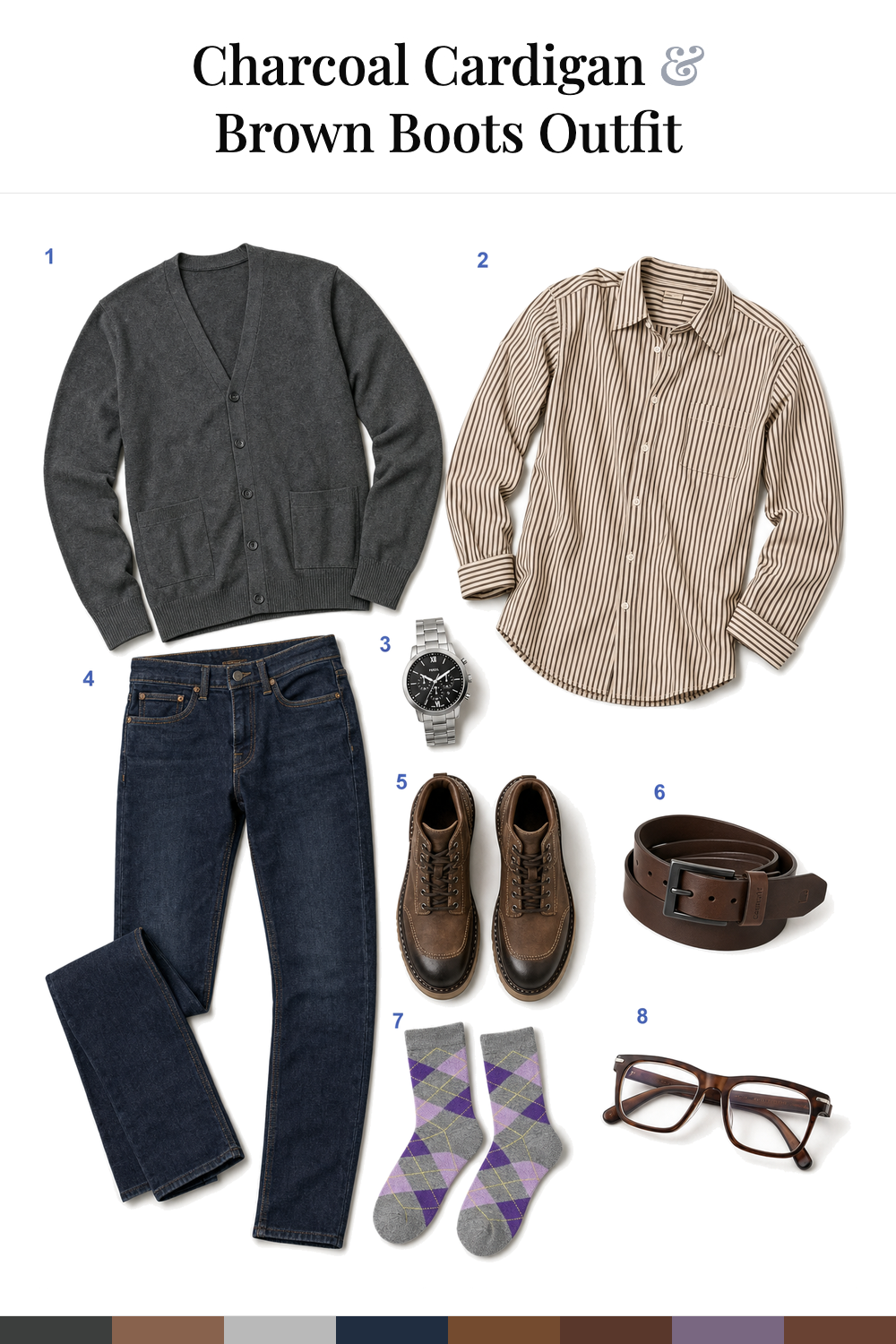 Tom Brady’s Charcoal Cardigan & Brown Boots Outfit