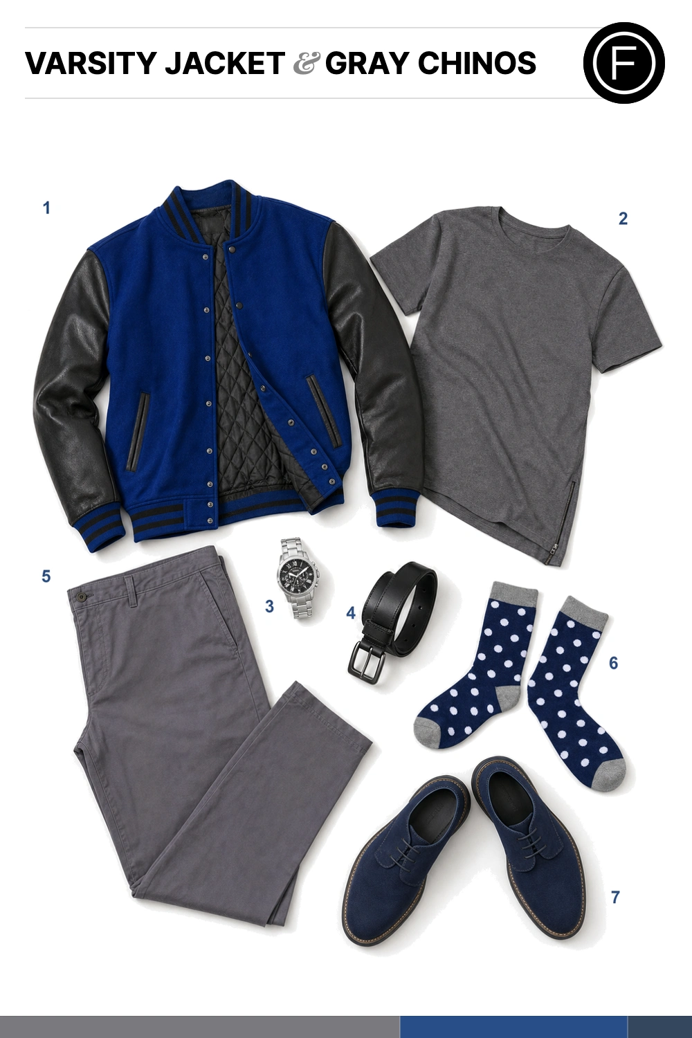 Will Arnett’s Varsity Jacket & Gray Chinos Outfit